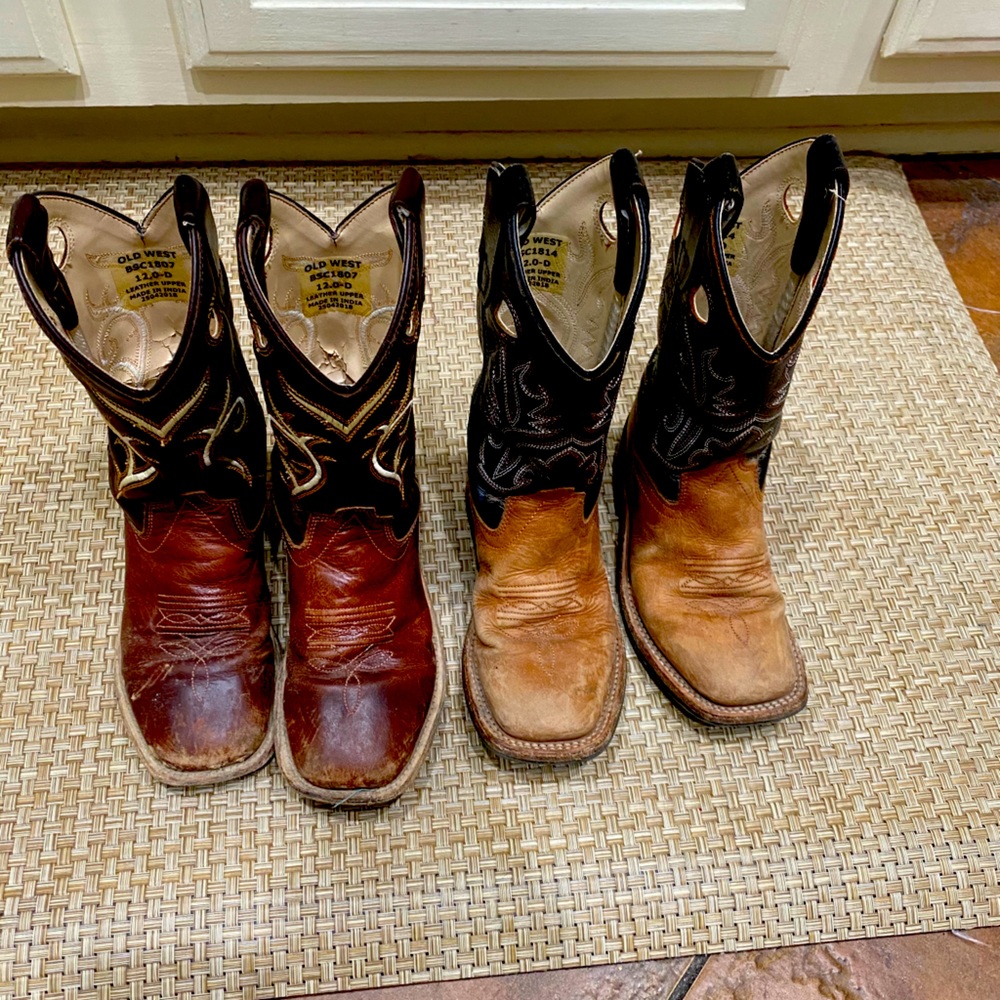 2 pair of boys size 12 used boots